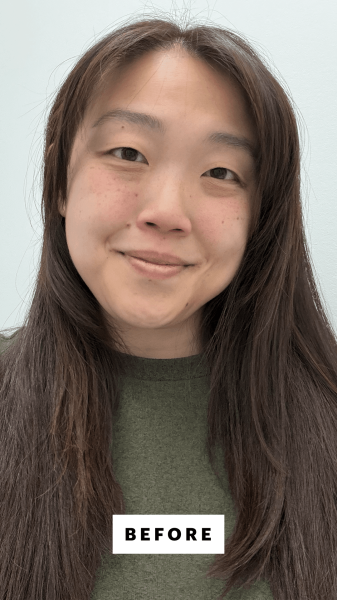 Contributing commerce writer Christa Joanna Lee before applying the Ilia True Skin Serum Foundation